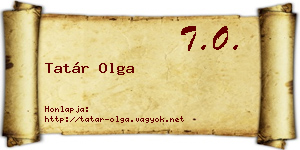 Tatár Olga névjegykártya